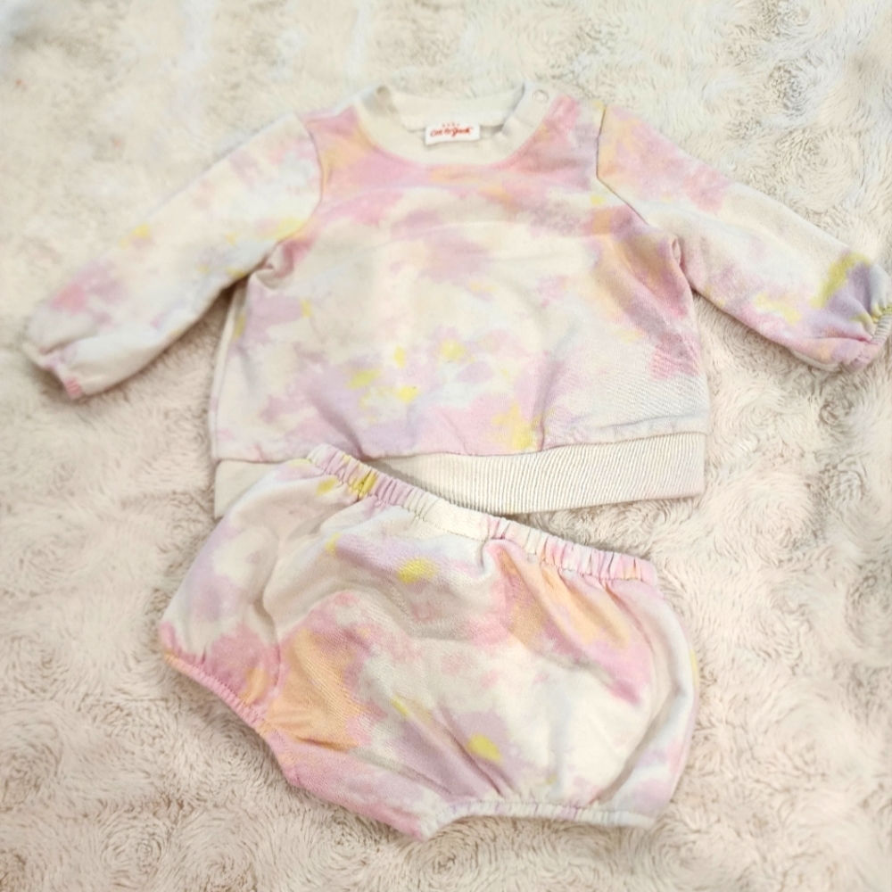 Adorable Tie-Dye Cat & Jack Set for Baby Girl, Size 0-3M